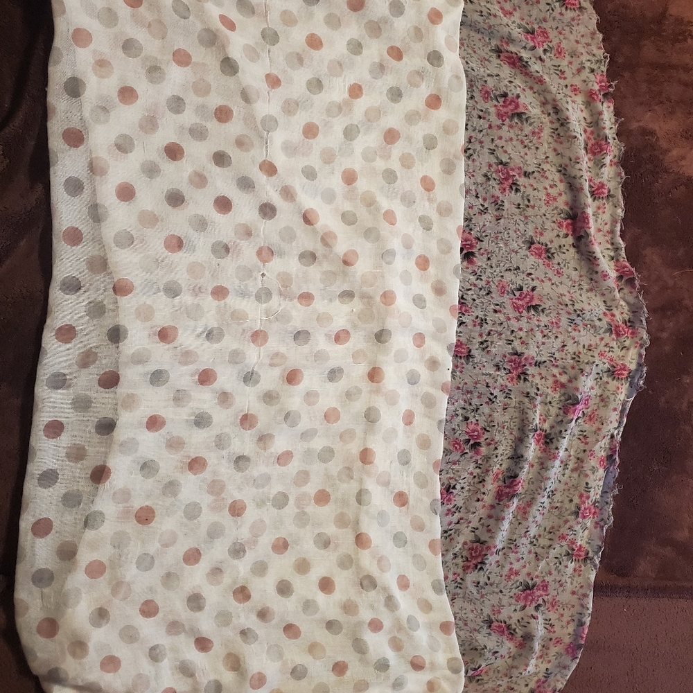 Polka dot and floral scarf